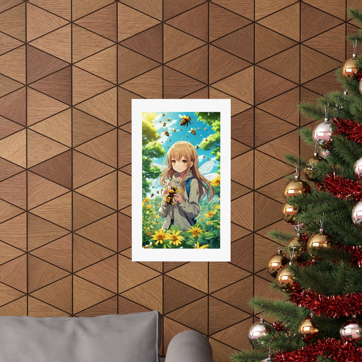 Bee Fairy Garden Anime Nature Art Poster