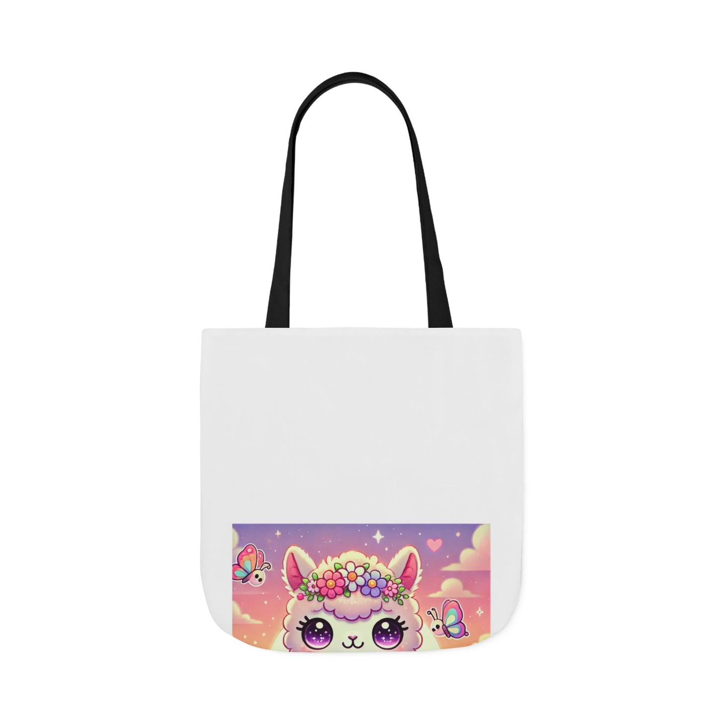 Pastel Floral Alpaca Garden Kawaii Canvas Tote Bag