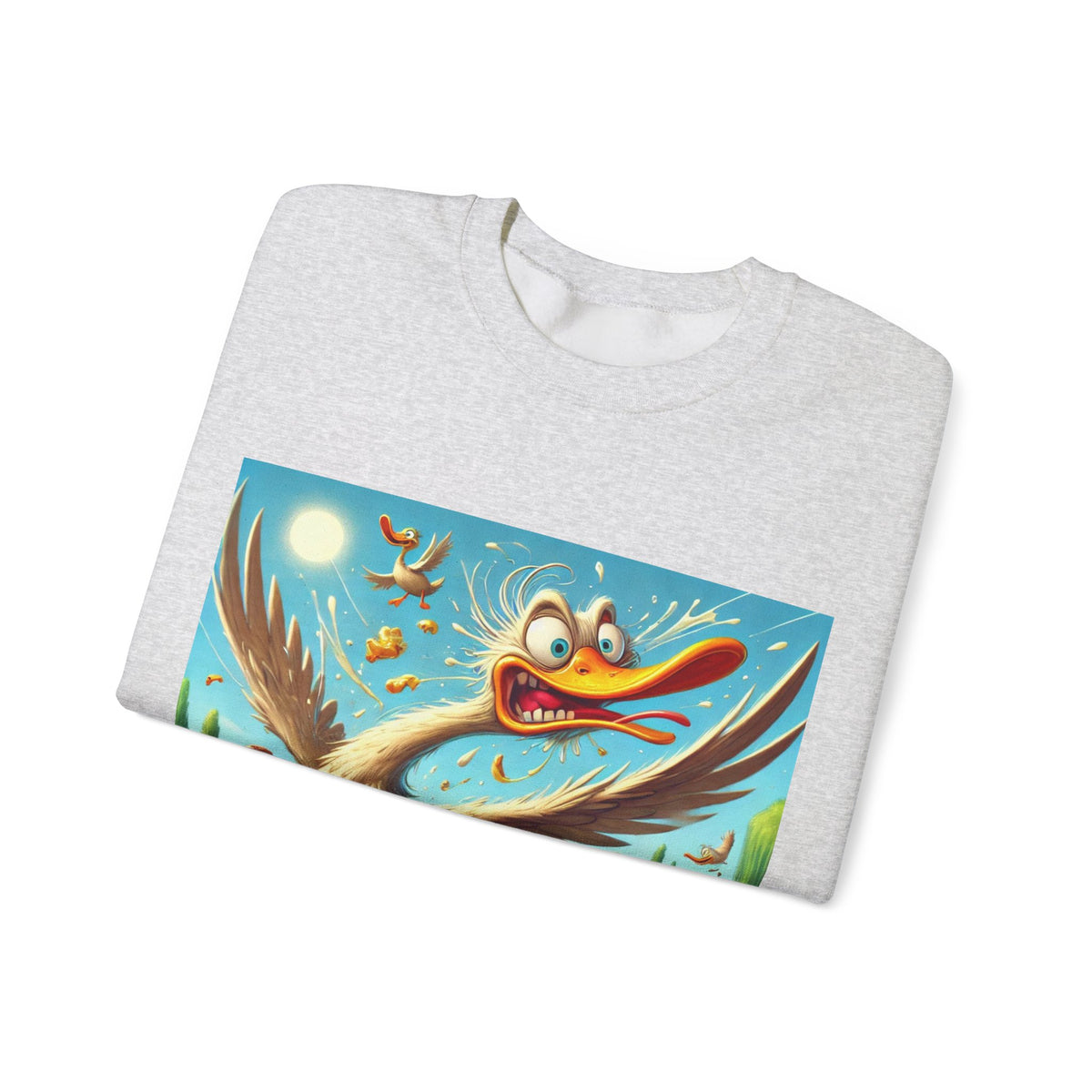 Chaotic Picnic Duck Funny Summer Art Sweatshirt