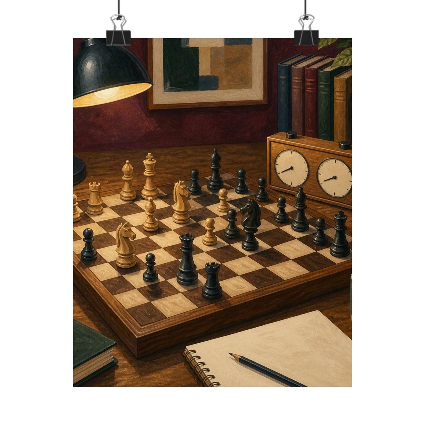 Cozy Chess Strategy Game Hobby Poster