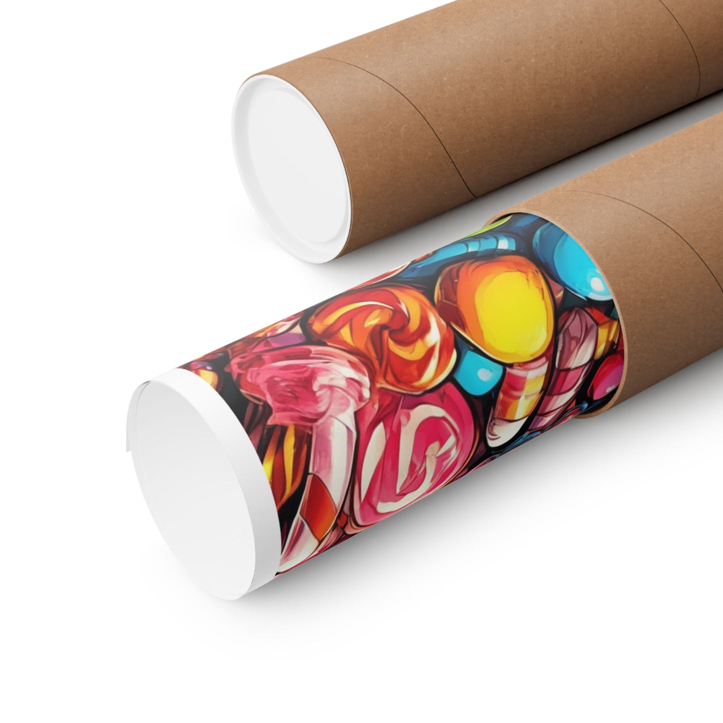 Colorful Candy and Lollipop Pattern Poster