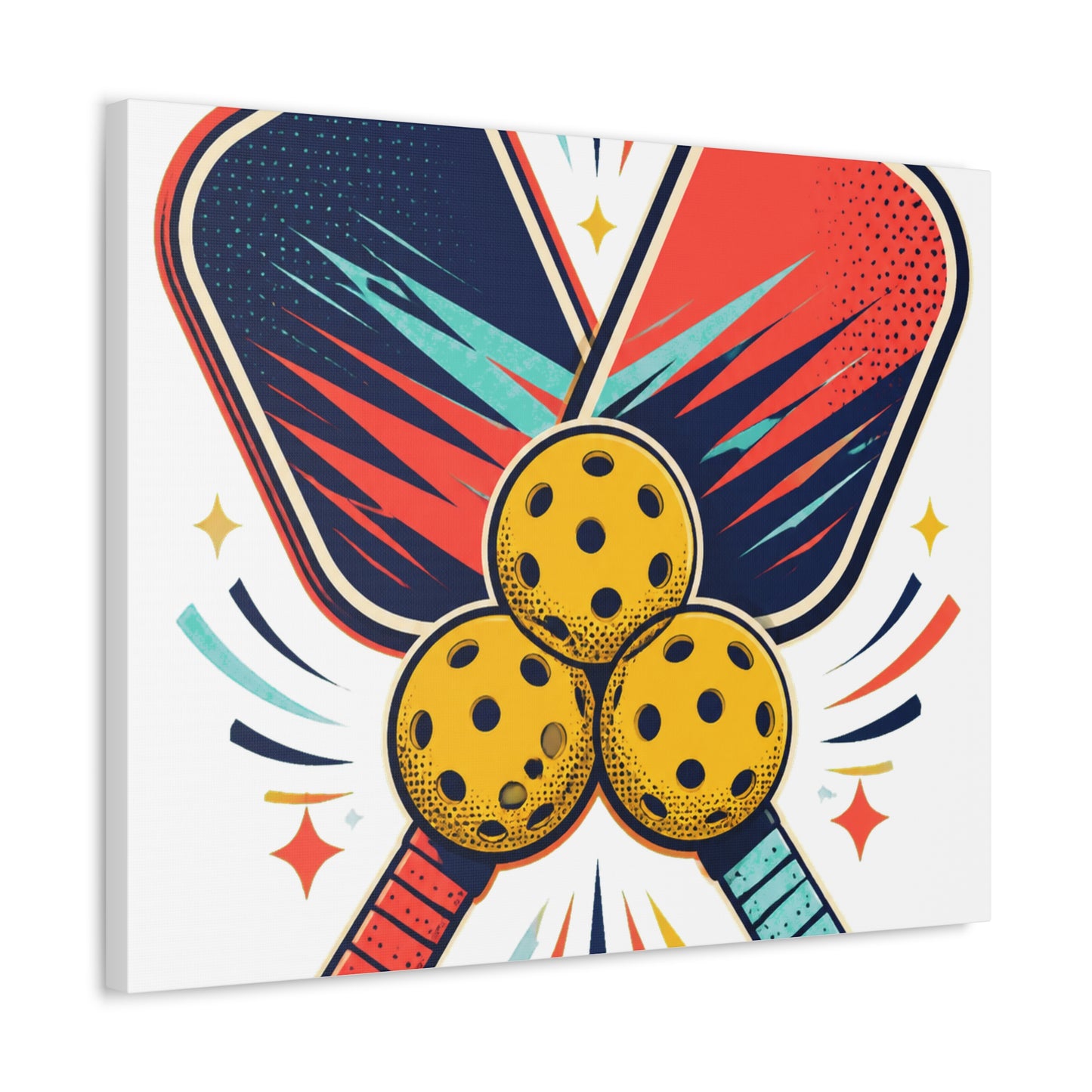 Retro Pickleball Paddles Recreational Sports Canvas Art