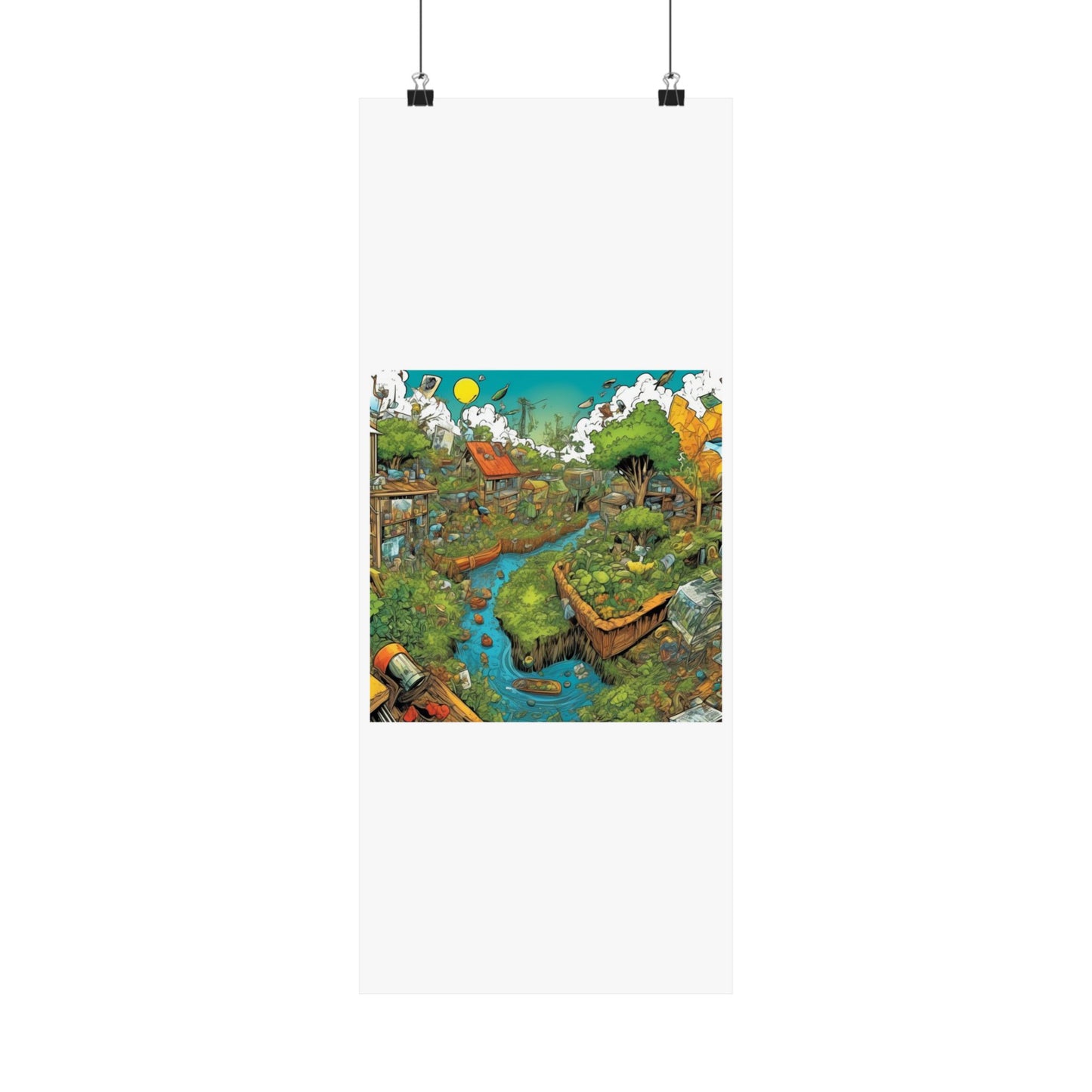 Whimsical Garden Stream Nature Gift Art Poster