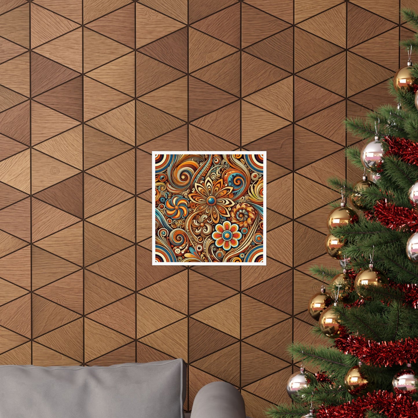 Ornate Abstract Floral Paisley Pattern Poster