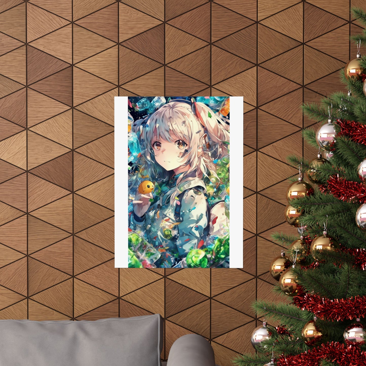 Crystal Bottle Anime Portrait Colorful Wall Poster