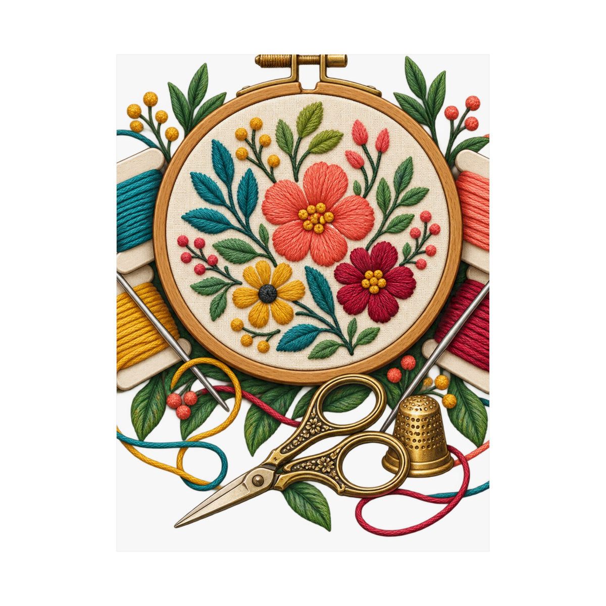 Botanical Embroidery Workshop Poster