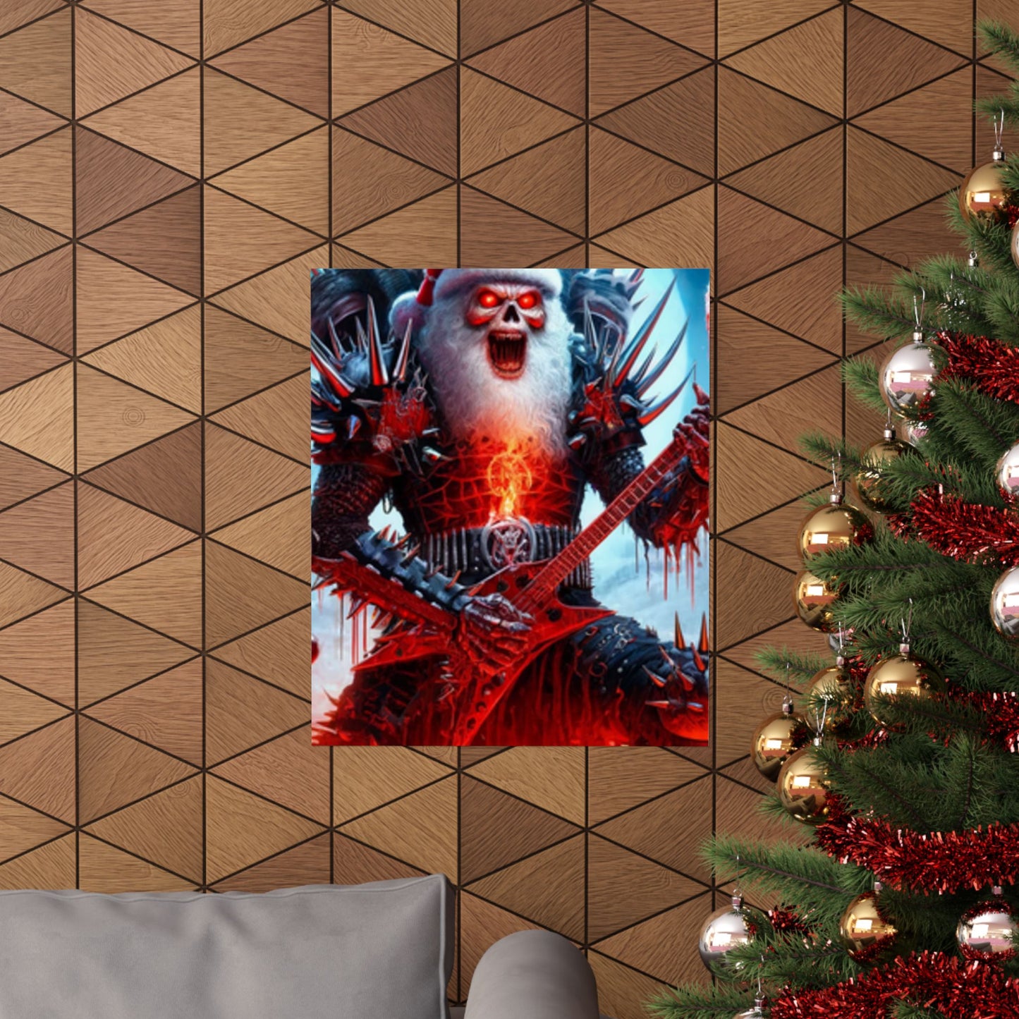 Heavy Metal Santa Holiday Concert Music Room Poster