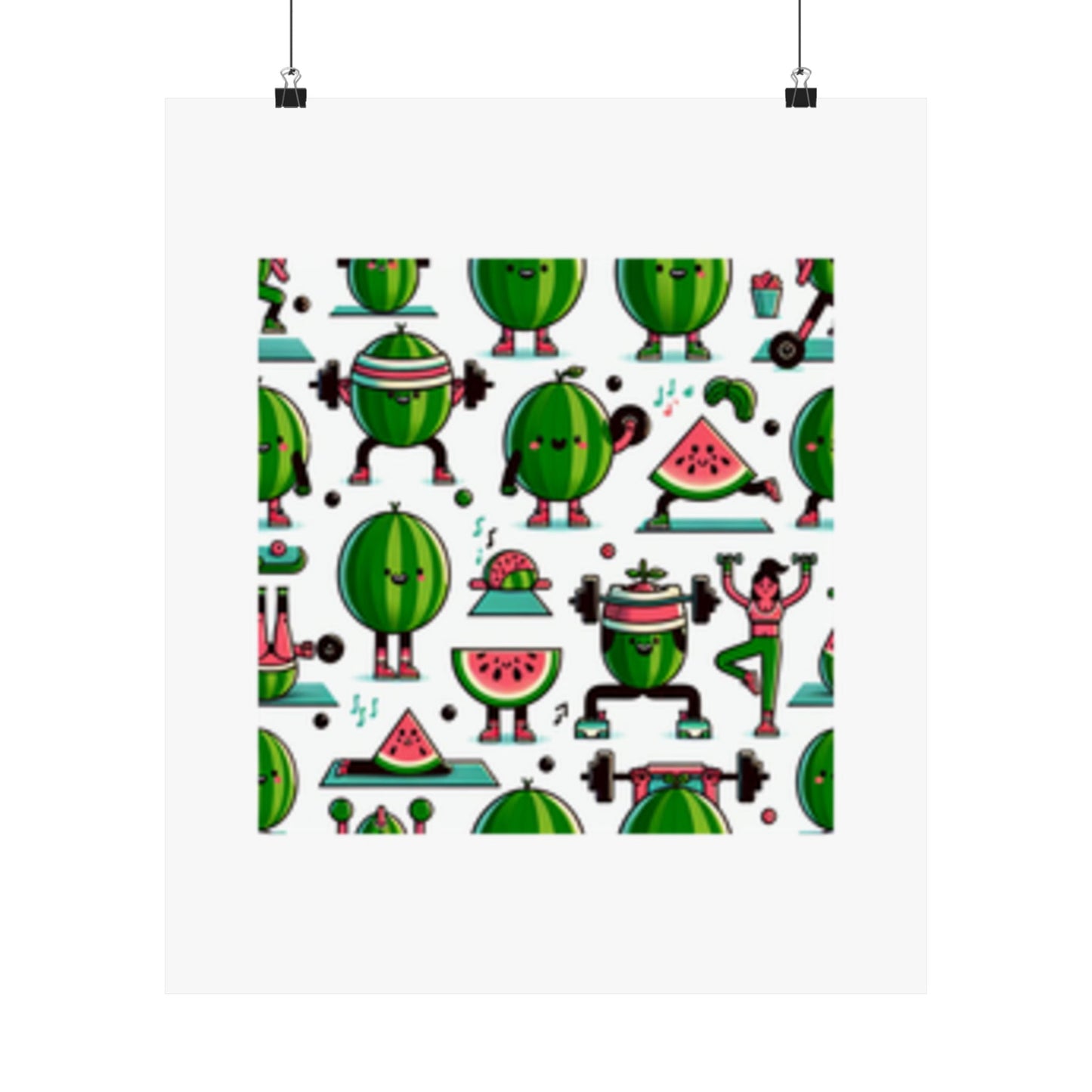 Watermelon Workout Club Cute Food Fitness Wall Art Poster
