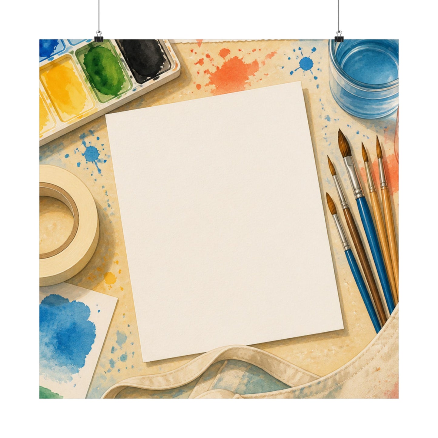 Bright Watercolor Painting Hobby Art Poster