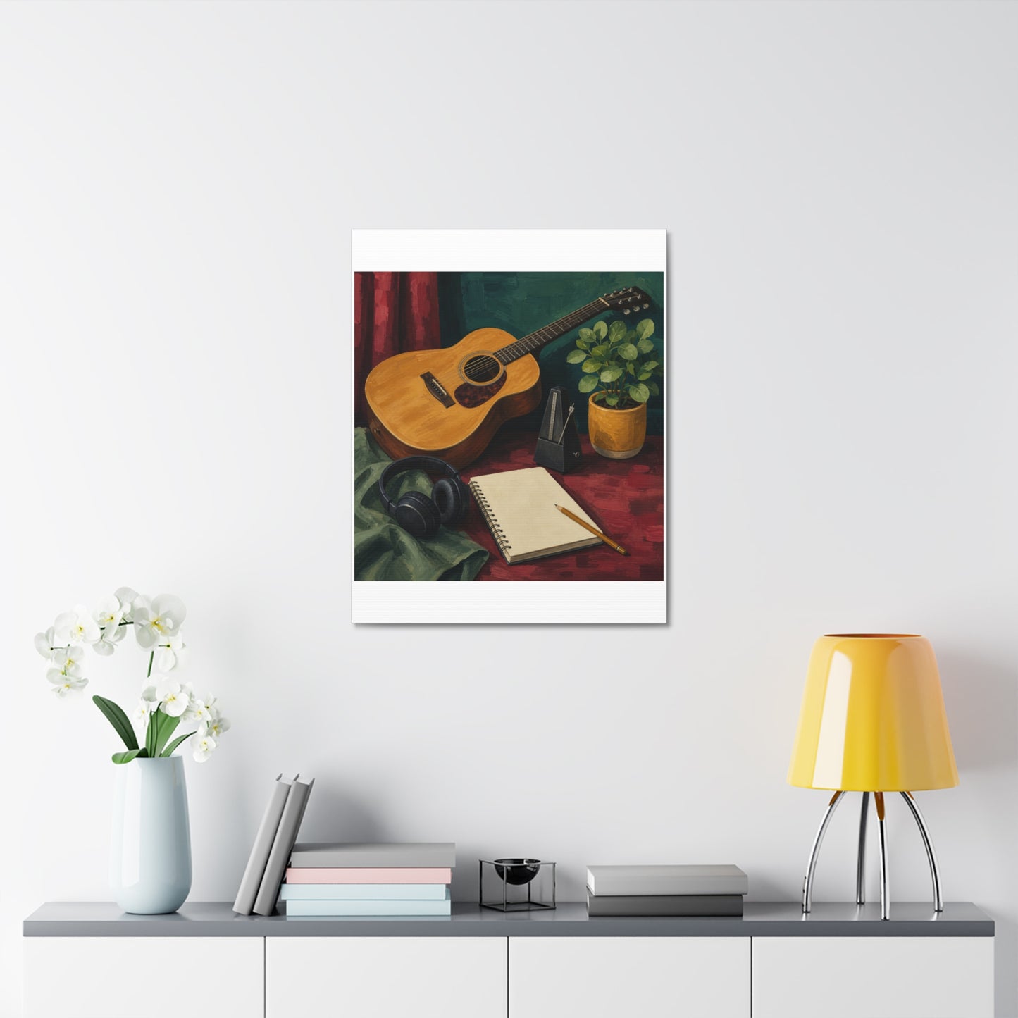 Cozy Acoustic Music Practice Art Canvas Art