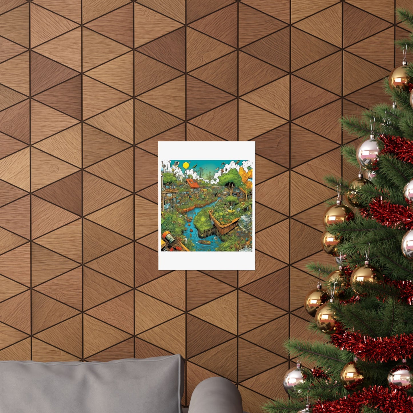 Whimsical Garden Stream Nature Gift Art Poster