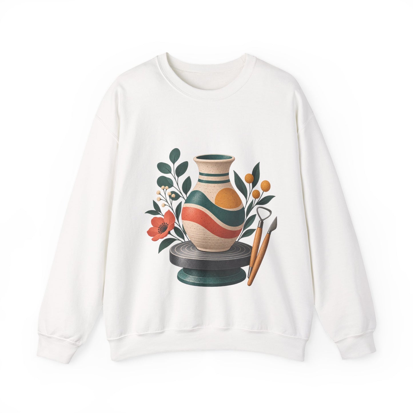 Midcentury Pottery Botanical Art Sweatshirt