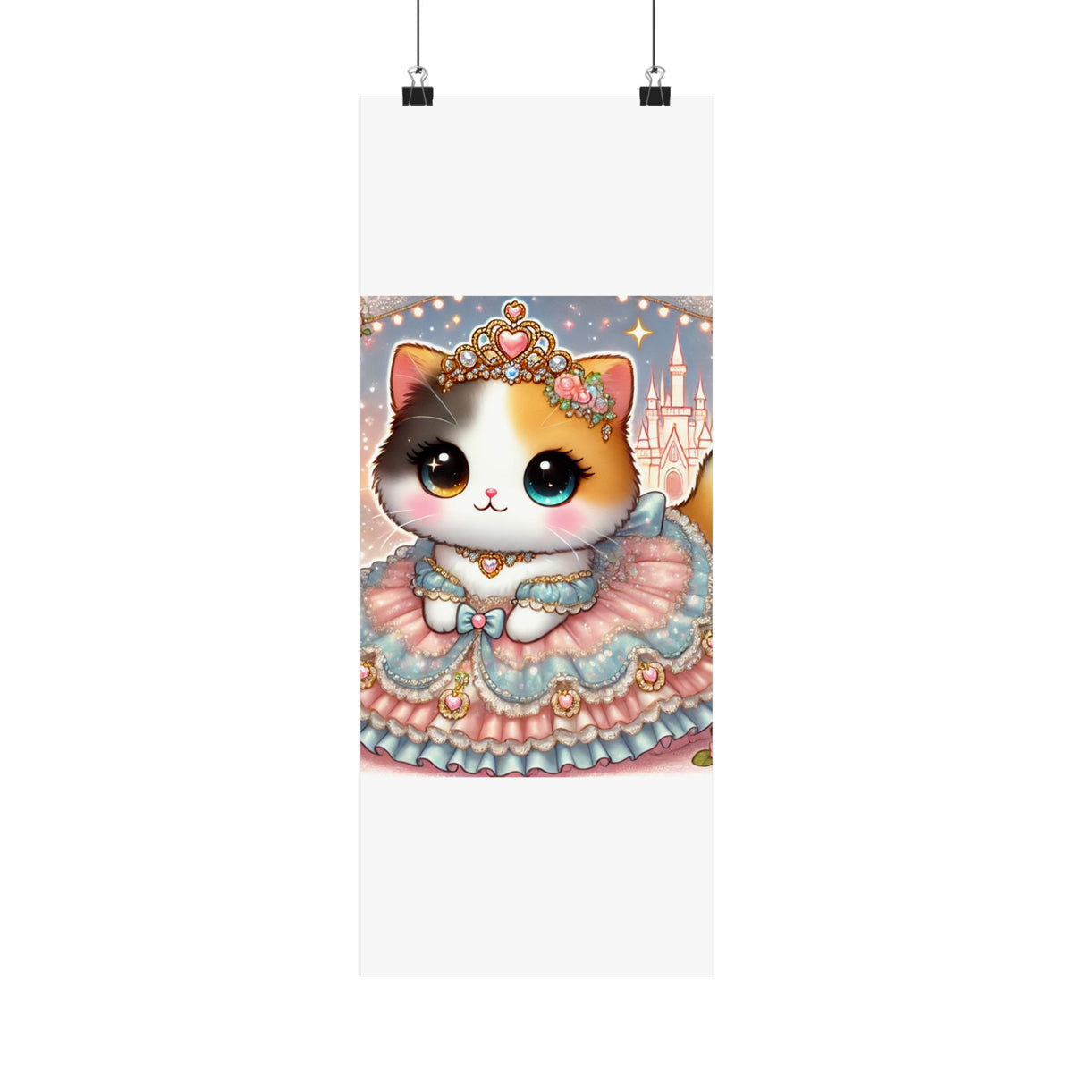 Pastel Princess Calico Cat Fantasy Wall Art Poster
