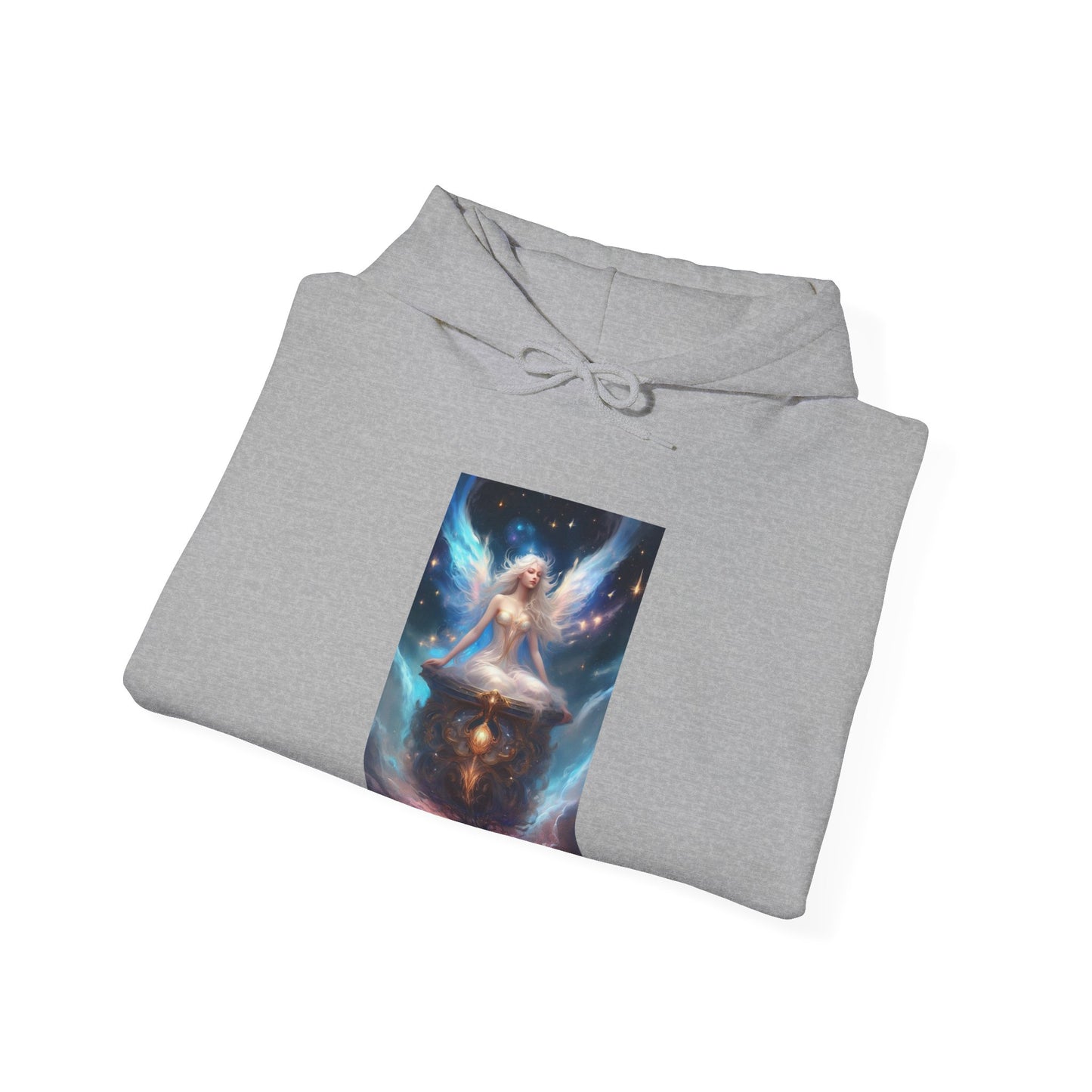 Celestial Winged Meditation Fantasy Portrait Hoodie