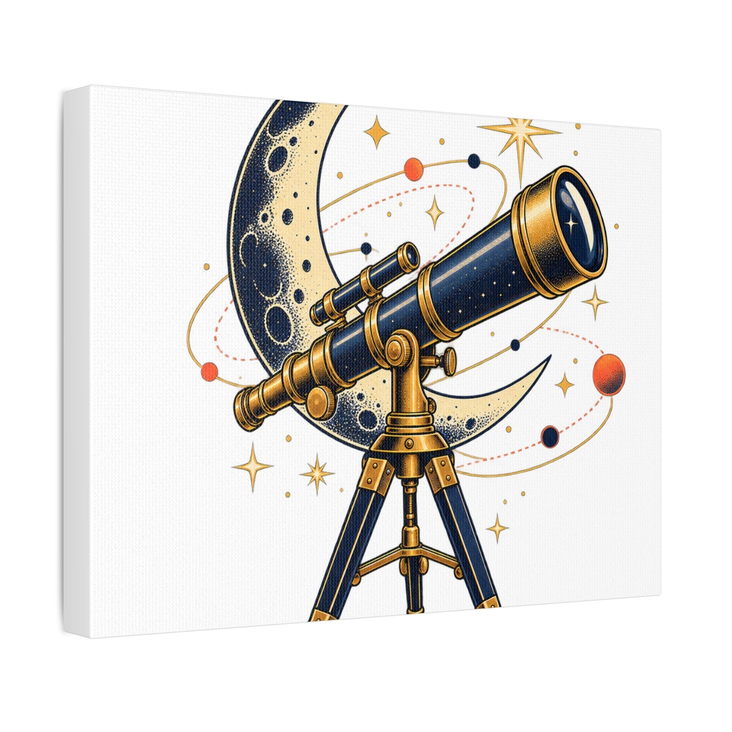 Vintage Telescope Celestial Astronomy Canvas