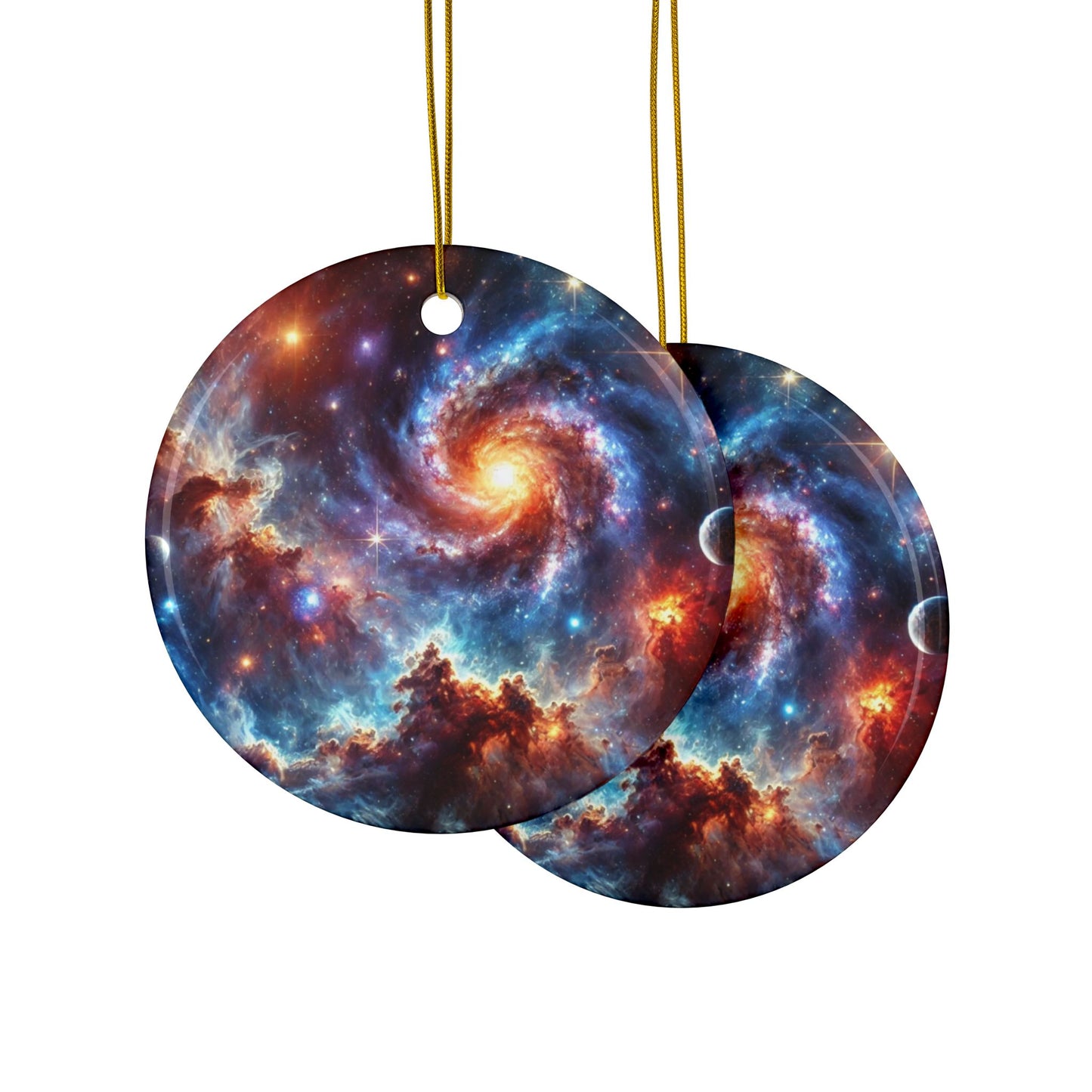 Galaxy Nebula Dreamscape Ceramic Ornament, Holiday Keepsake and Gift