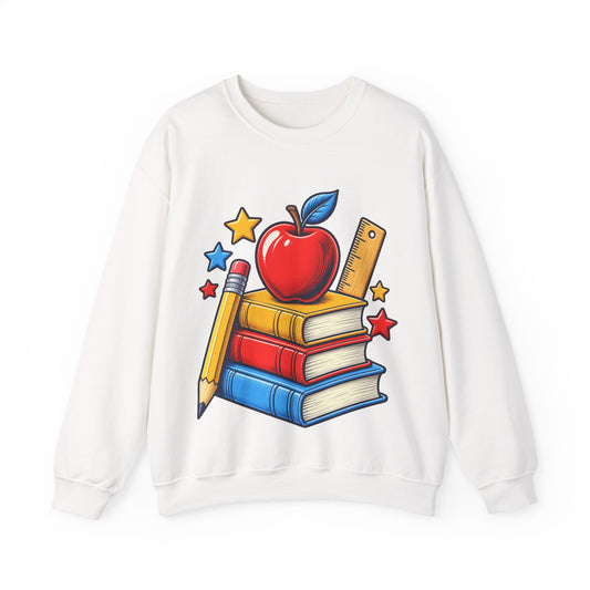 Retro School Books Apple Teacher Appreciation Sweatshirt