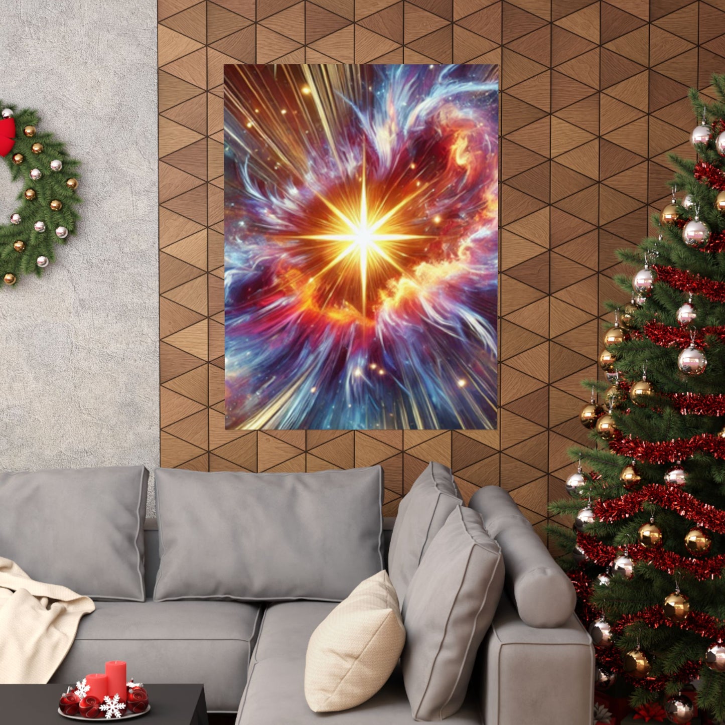 Cosmic Starburst Energy Abstract Space Poster Wall Art Decor