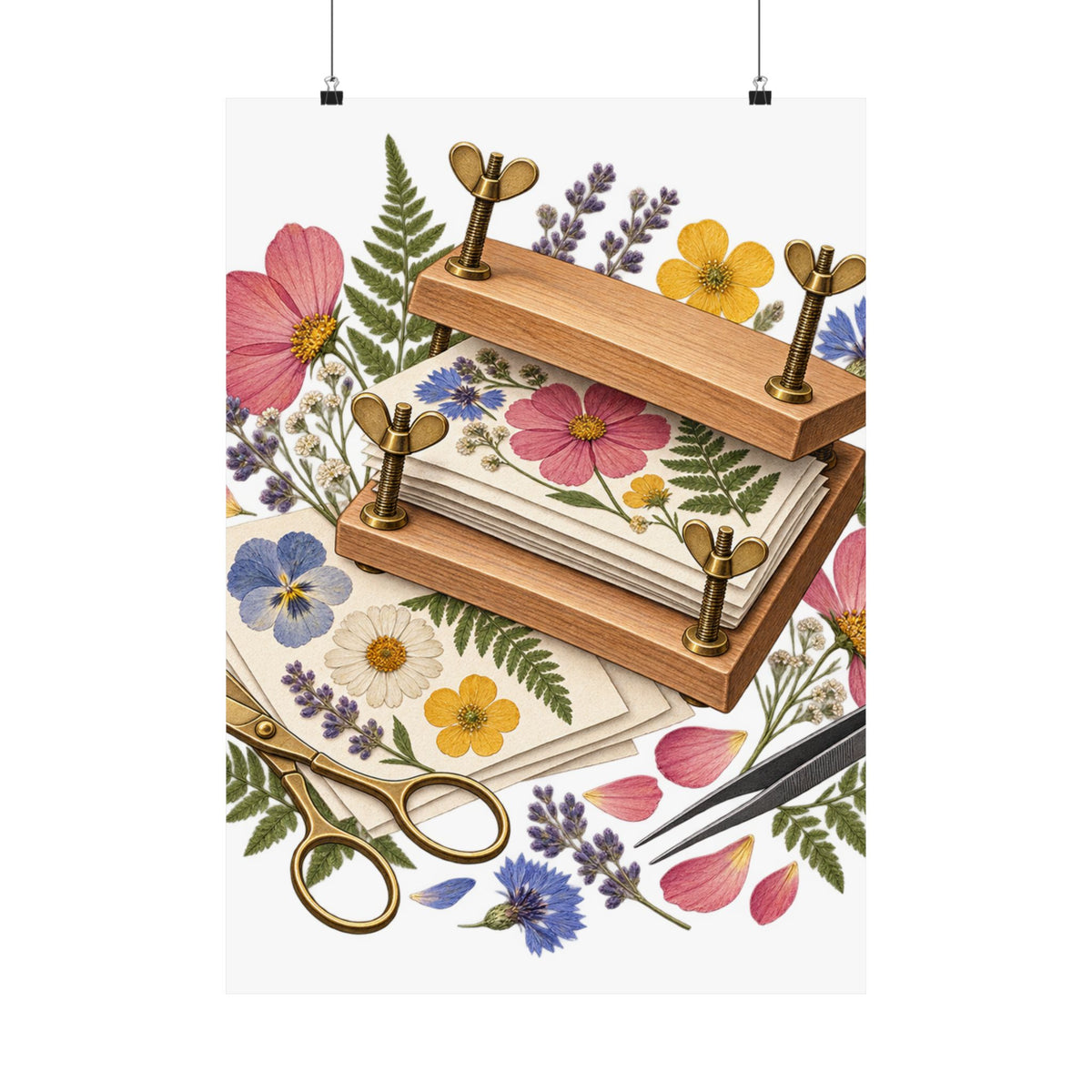 Botanical Flower Press Workshop Poster