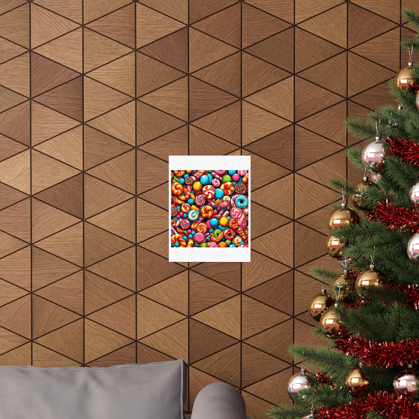 Colorful Candy and Lollipop Pattern Poster