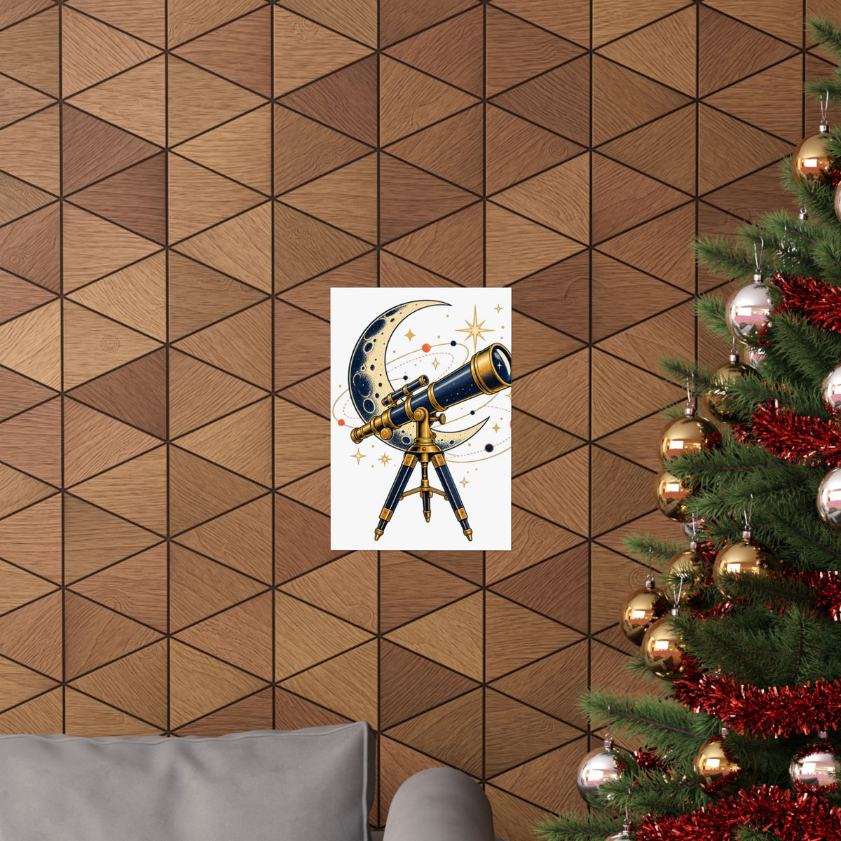 Vintage Telescope Celestial Astronomy Poster