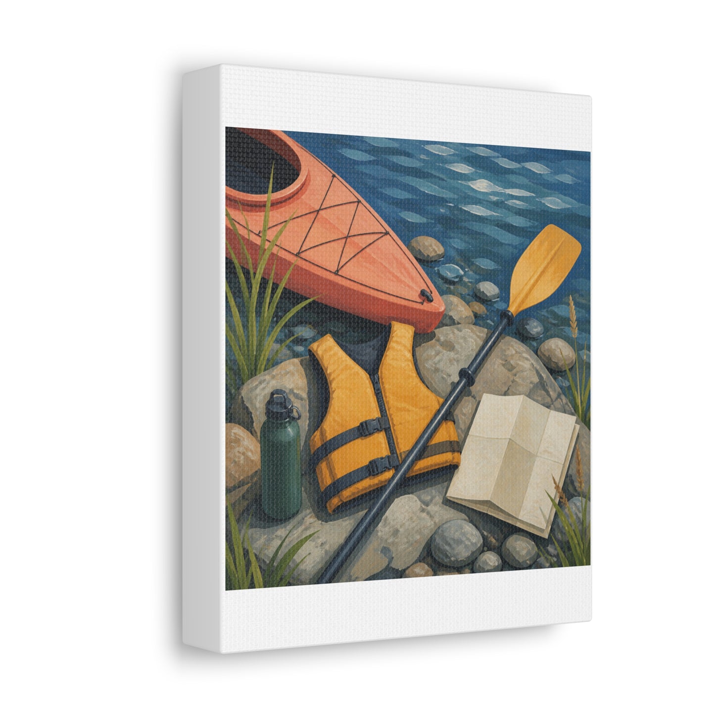 Calm Kayaking Adventure Art Canvas Art
