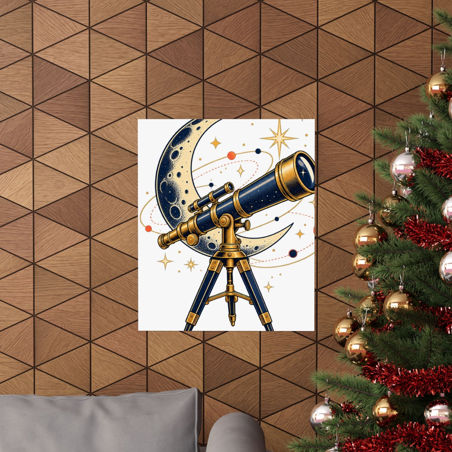 Vintage Telescope Celestial Astronomy Poster