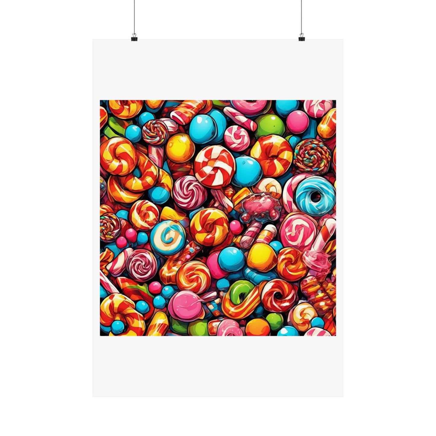 Colorful Candy and Lollipop Pattern Poster