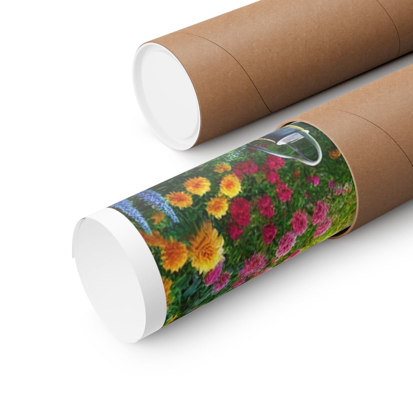 Sunlit Spring Flower Garden Bench Poster