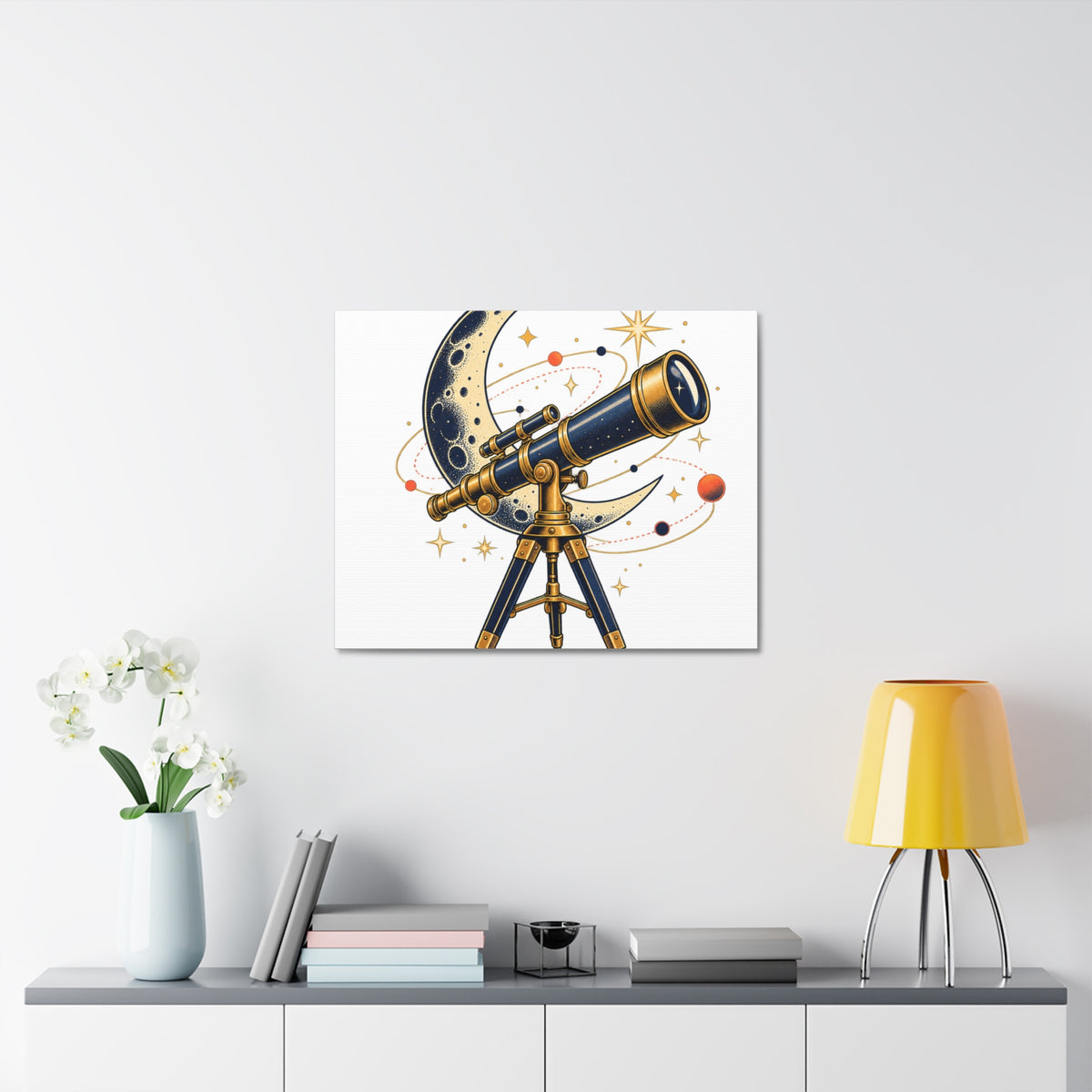 Vintage Telescope Celestial Astronomy Canvas