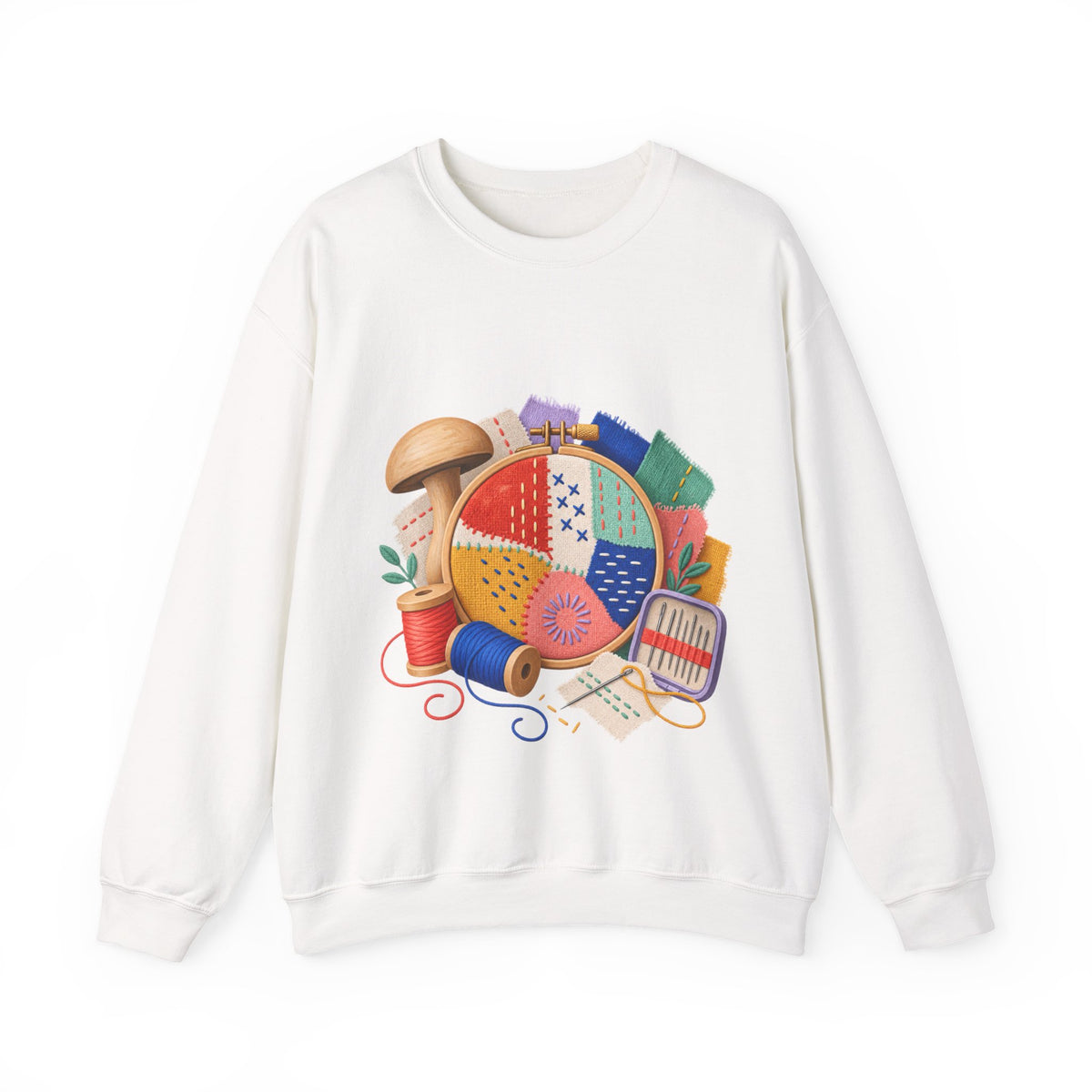 Colorful Visible Mending Workshop Sweatshirt