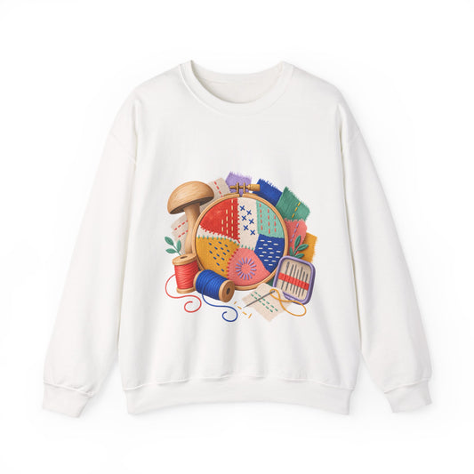 Colorful Visible Mending Workshop Sweatshirt