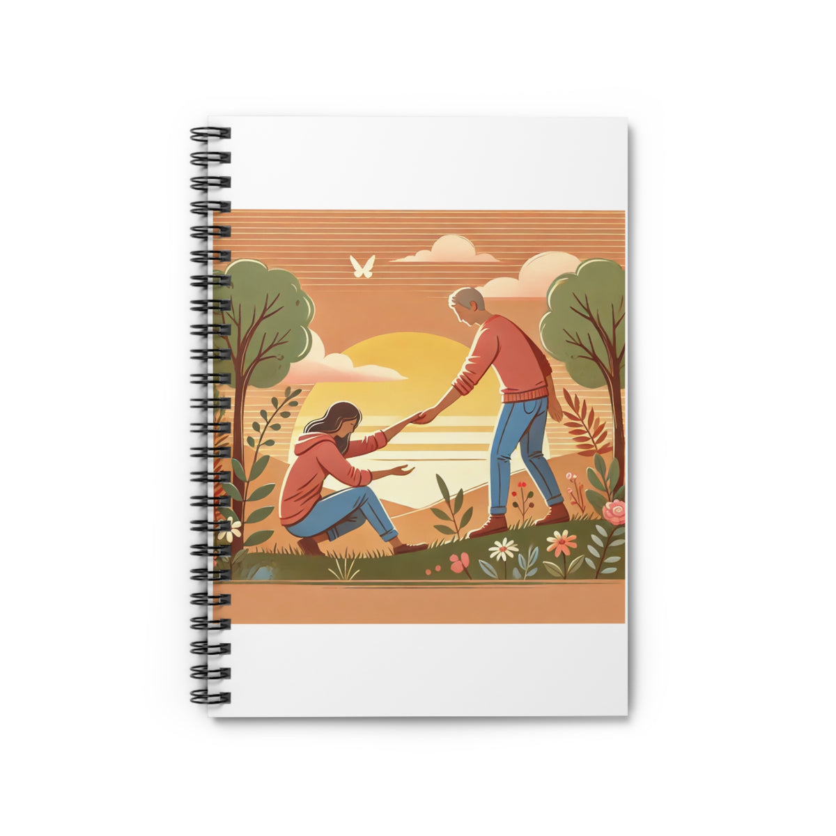 Helping Hands Sunset Garden Spiral Notebook