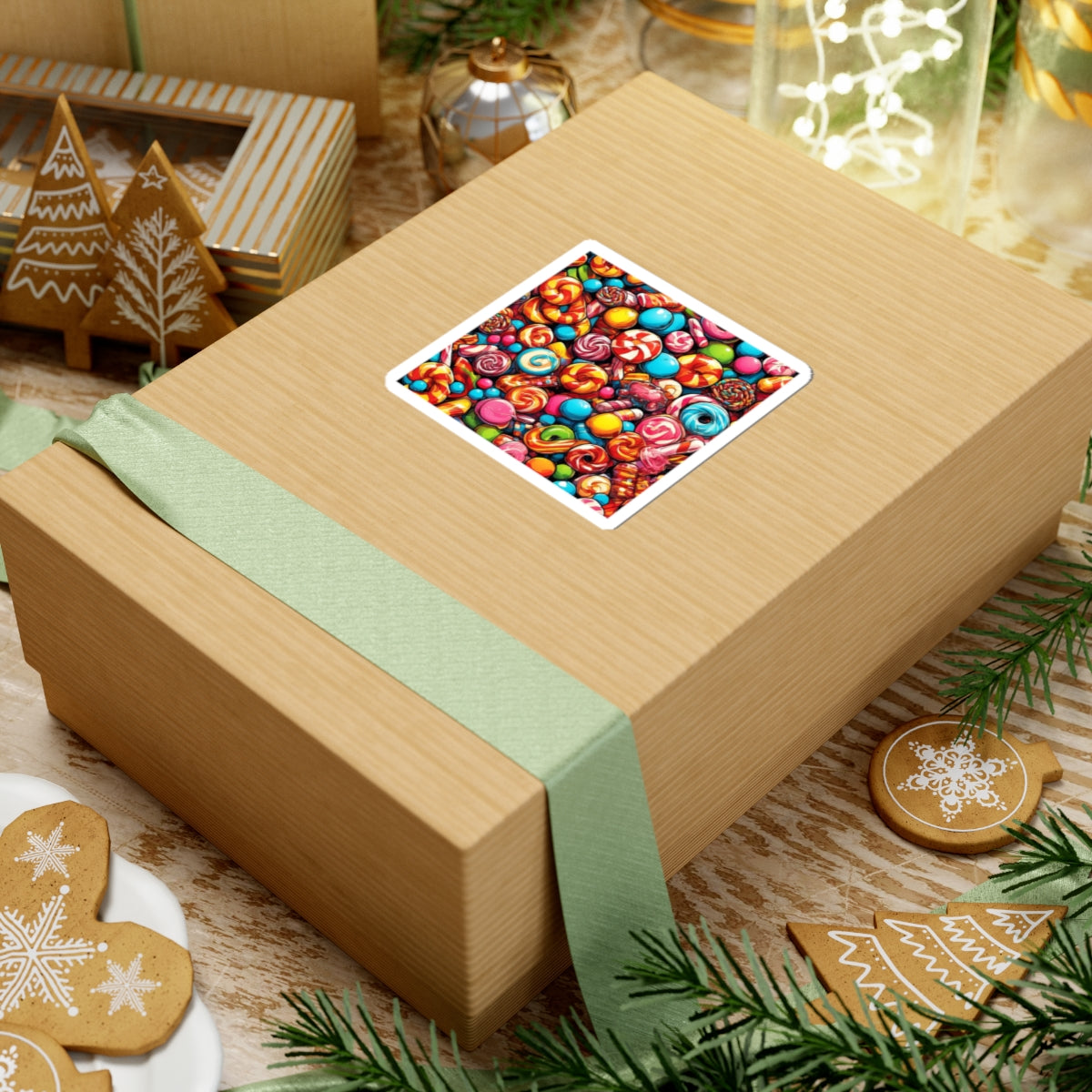 Colorful Candy and Lollipop Pattern Sticker