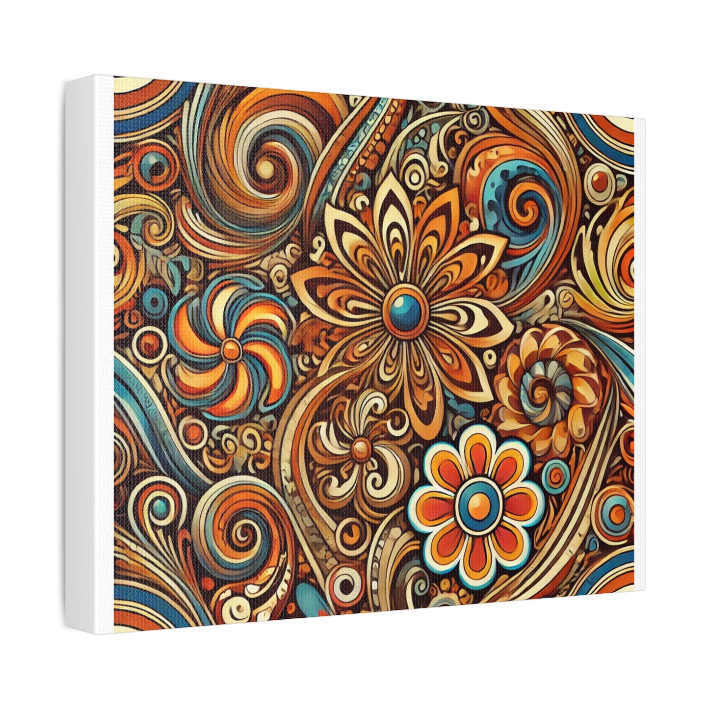 Ornate Abstract Floral Paisley Pattern Canvas