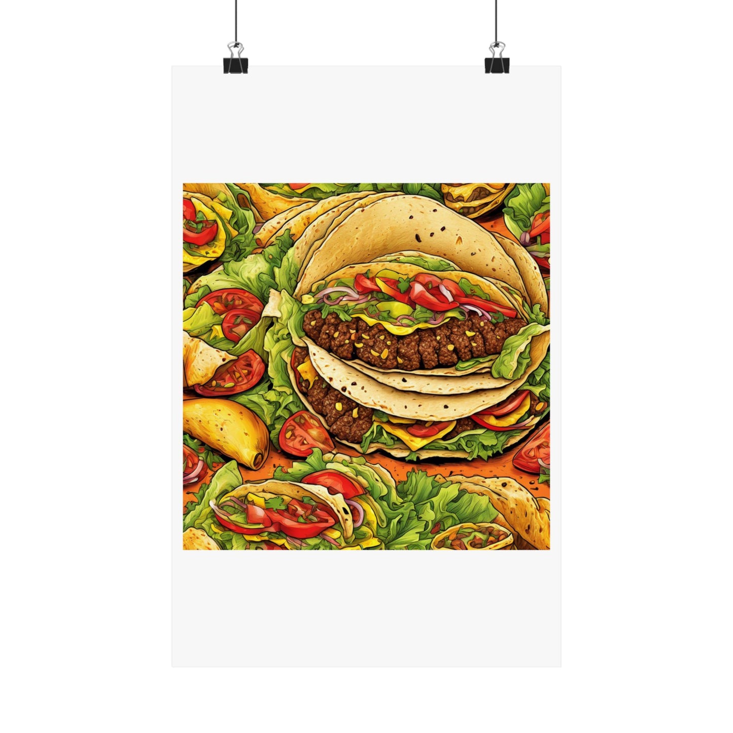 Stacked Taco Fiesta Foodie Gift Art Poster