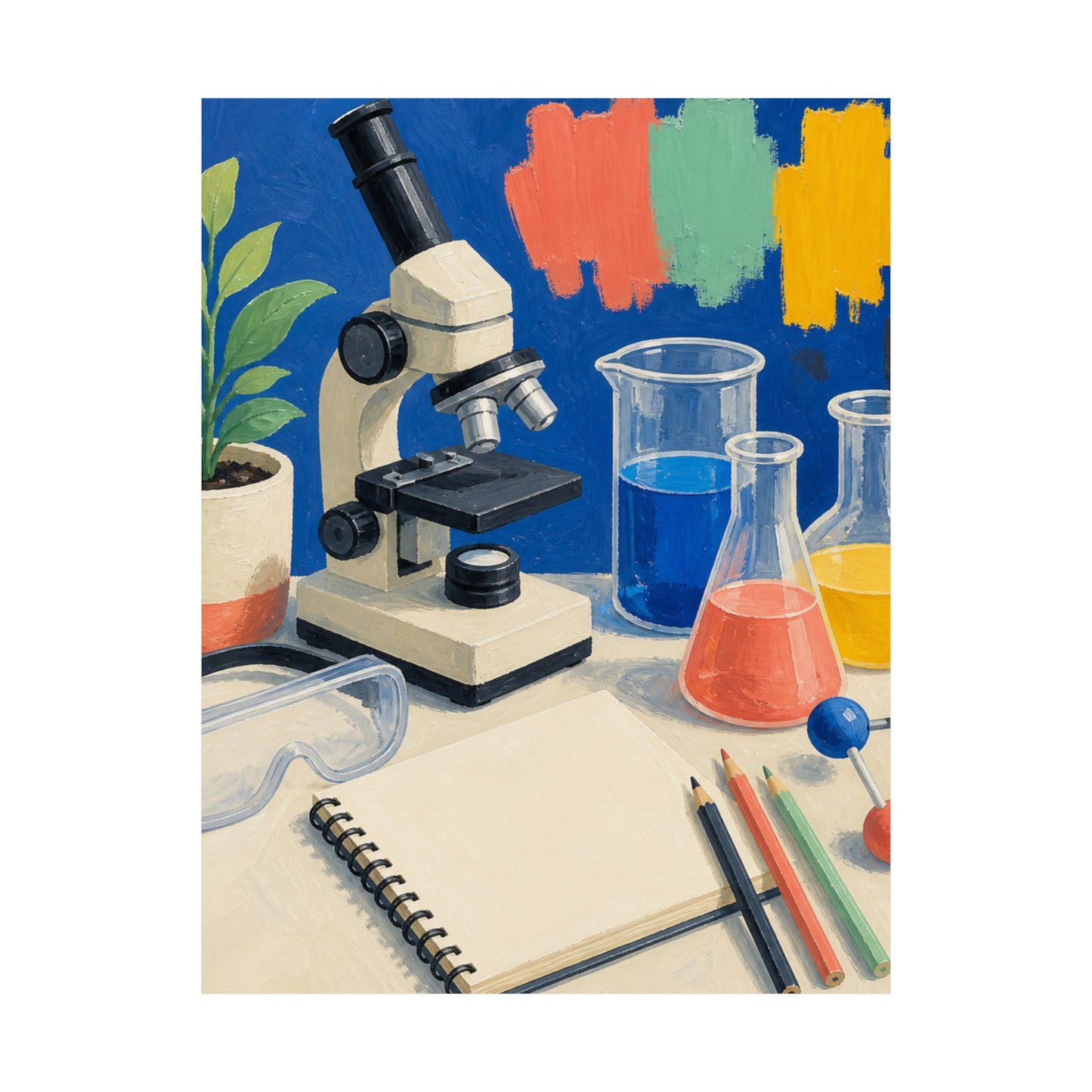 Colorful Science Lab Learning Art Poster
