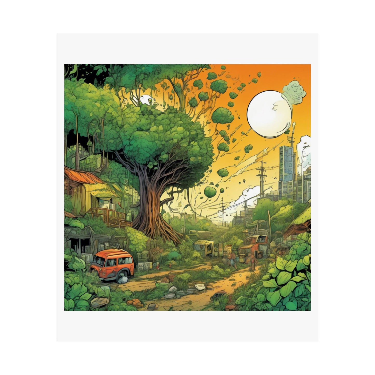 Cottage Road Landscape Nature Gift Art Poster