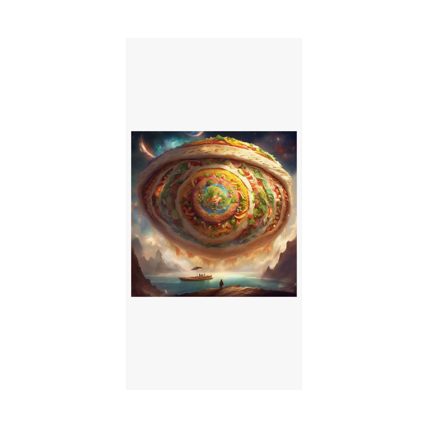 Cosmic Taco Portal Surreal Food Fantasy Art Poster