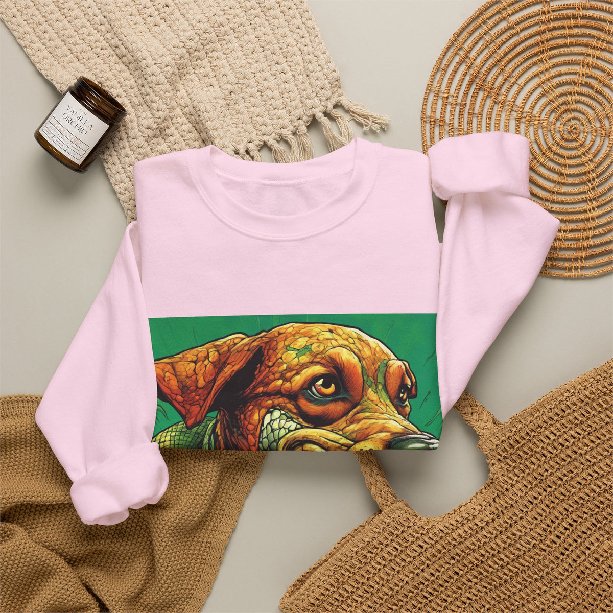 Serpent Guardian Dog Bold Fantasy Art Sweatshirt