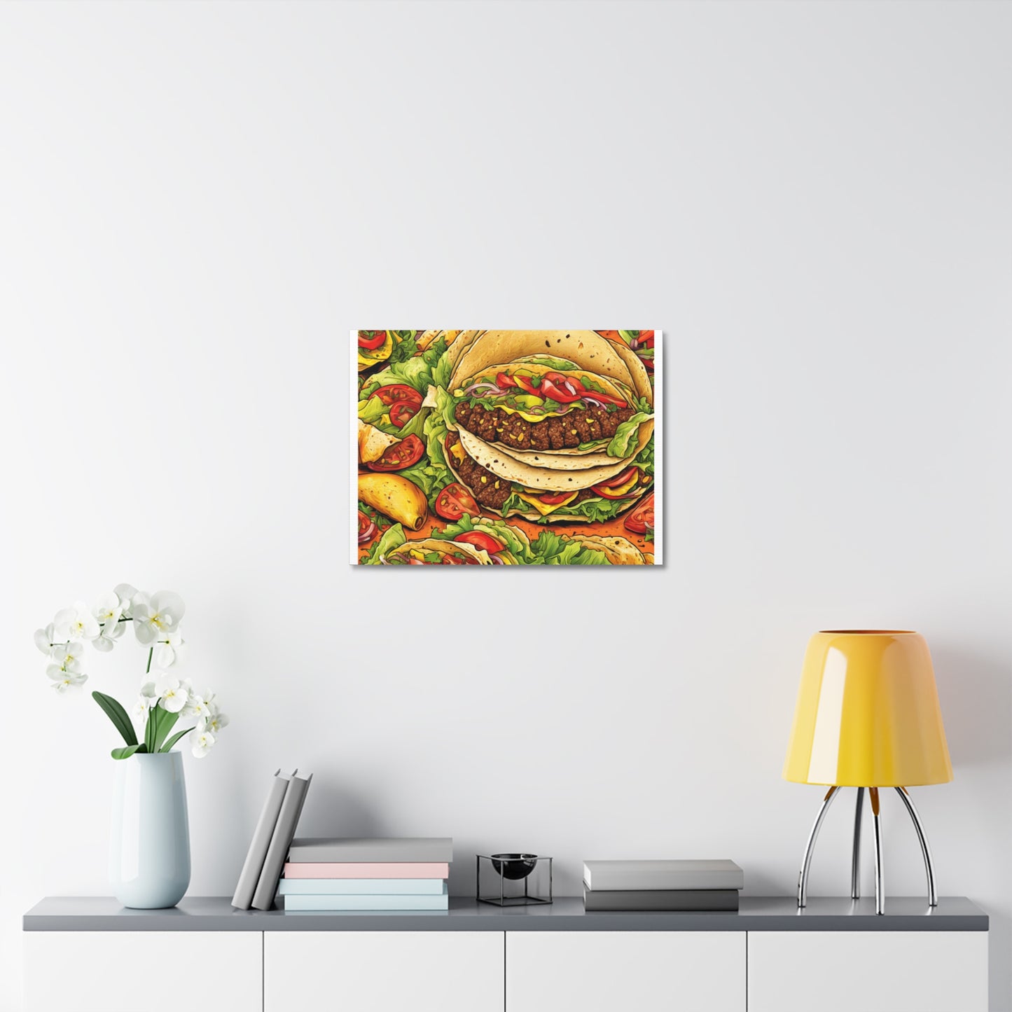 Stacked Taco Fiesta Foodie Gift Art Canvas