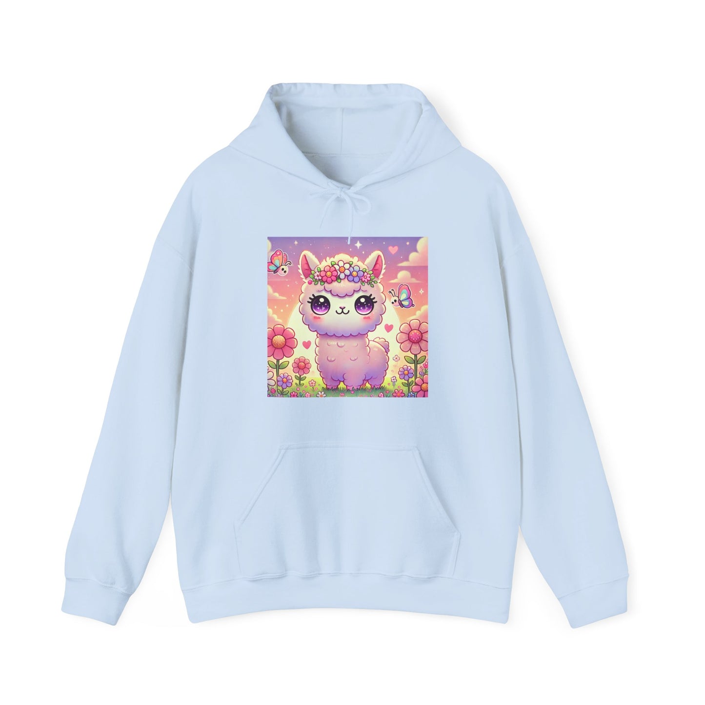 Pastel Floral Alpaca Garden Kawaii Hoodie
