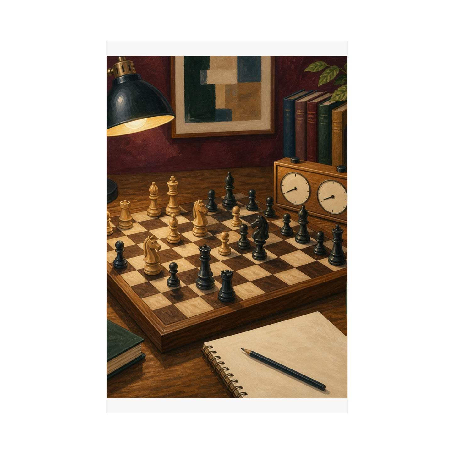 Cozy Chess Strategy Game Hobby Poster