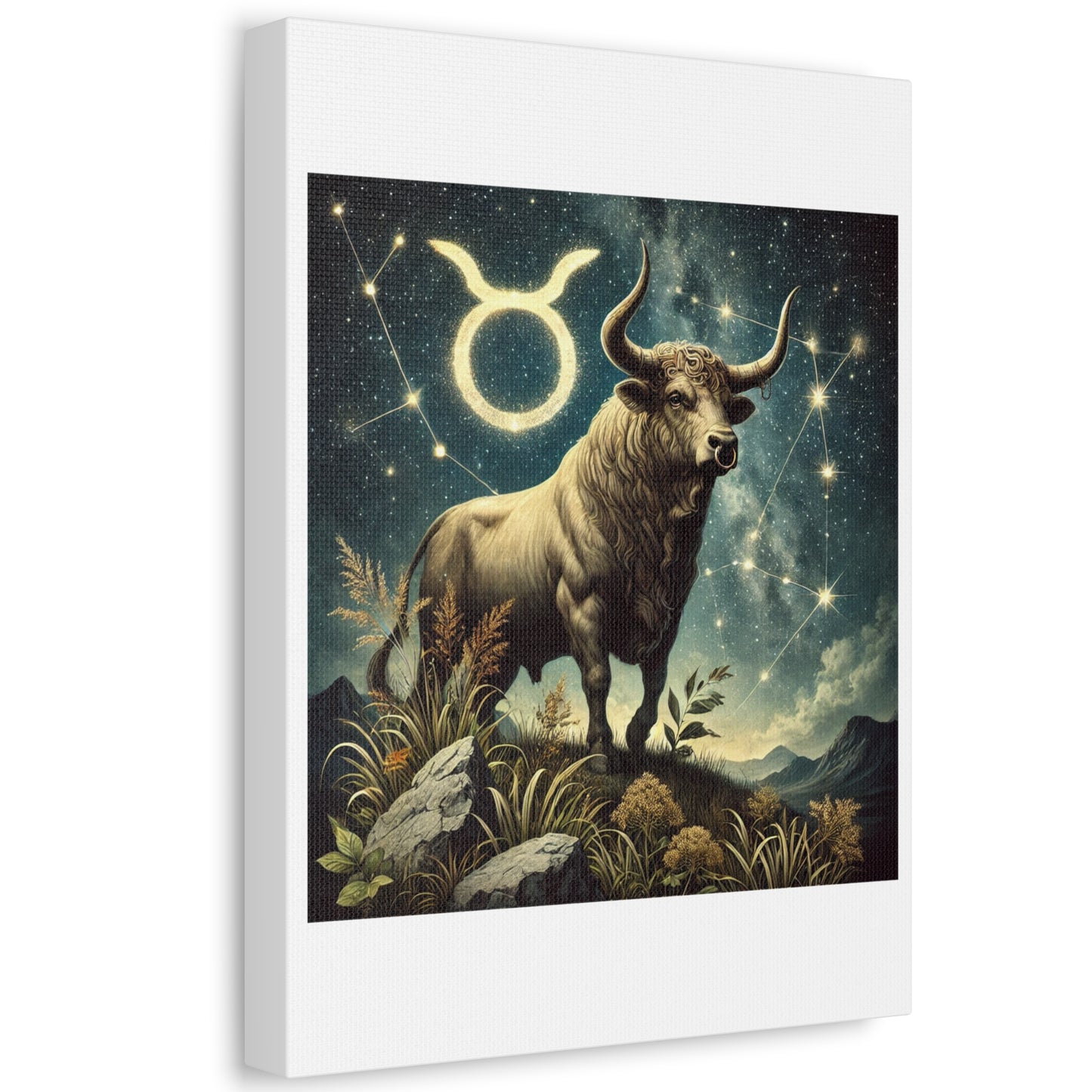 Taurus Bull Constellation Celestial Canvas Wall Art