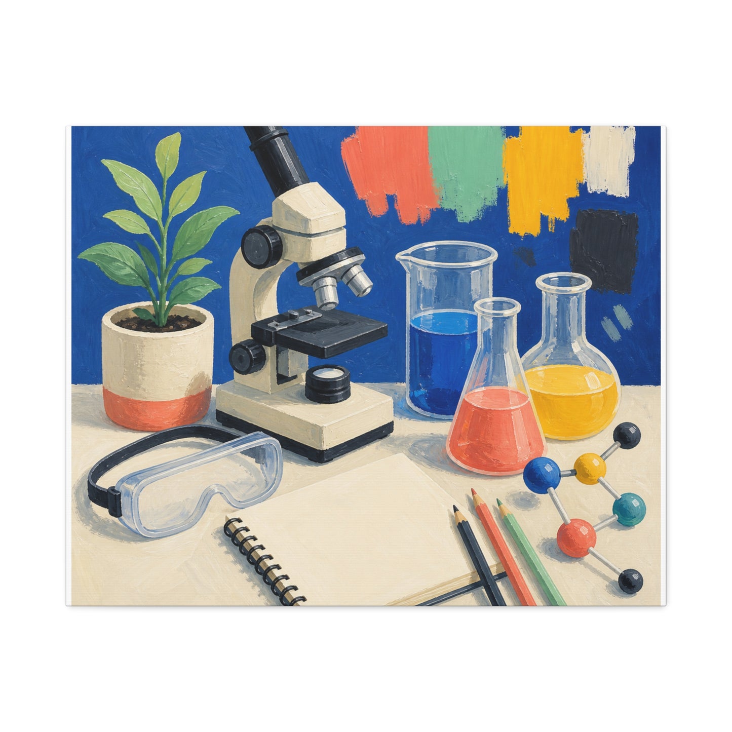 Colorful Science Lab Learning Art Canvas Art