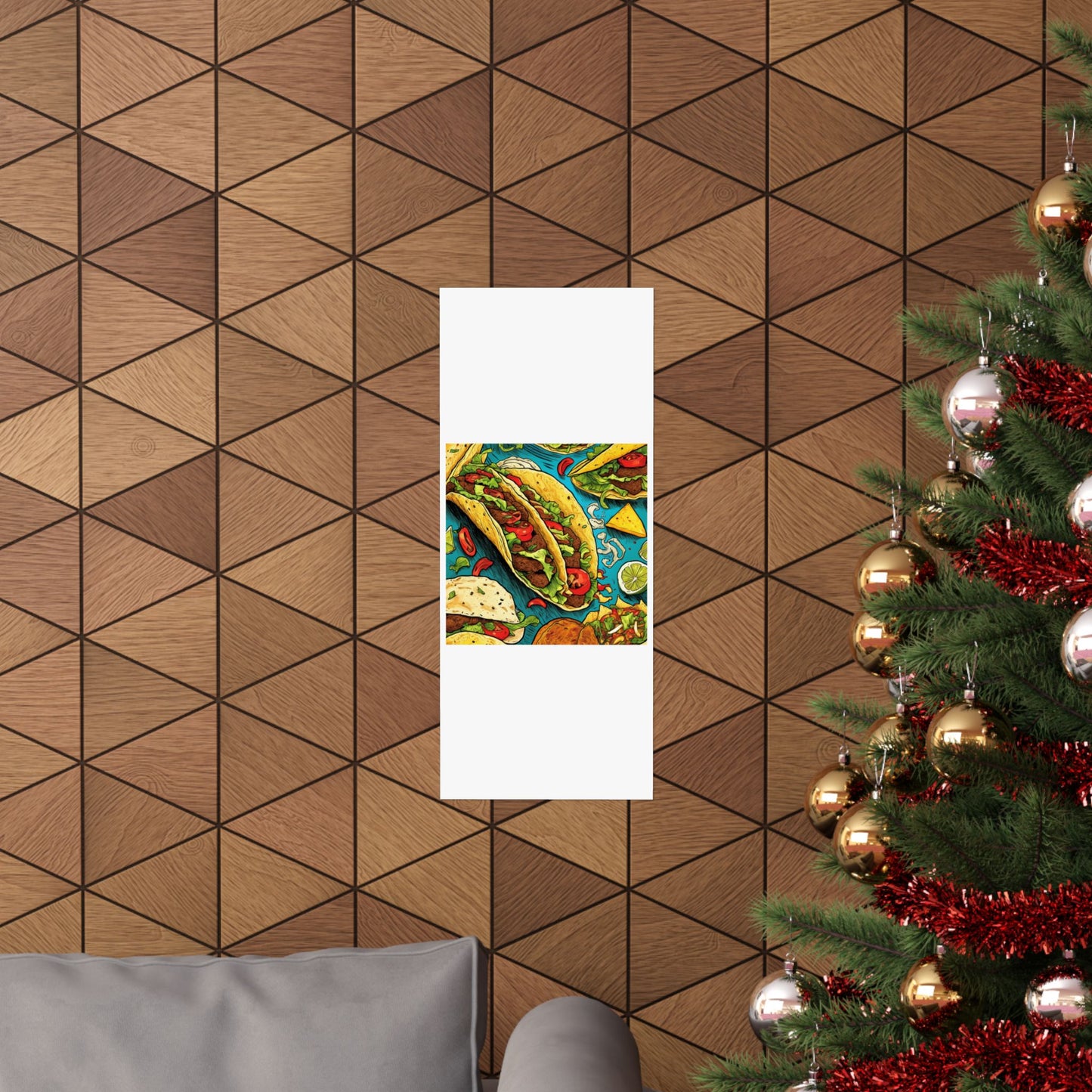 Taco Party Pattern Foodie Gift Art Poster