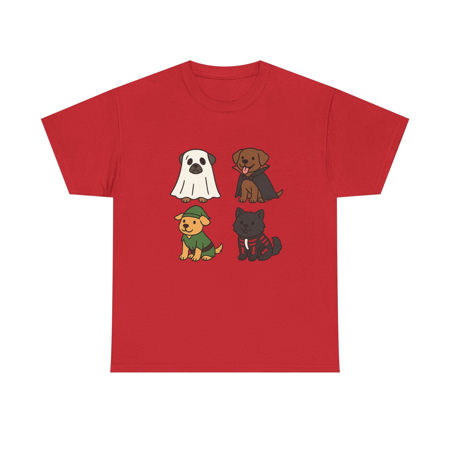 Cute Pet Ghosts Unisex Heavy Cotton Tee - Dog Lover T-Shirt, Animal Tee, Halloween Shirt, Gift for Pet Owners, Funny Retriver