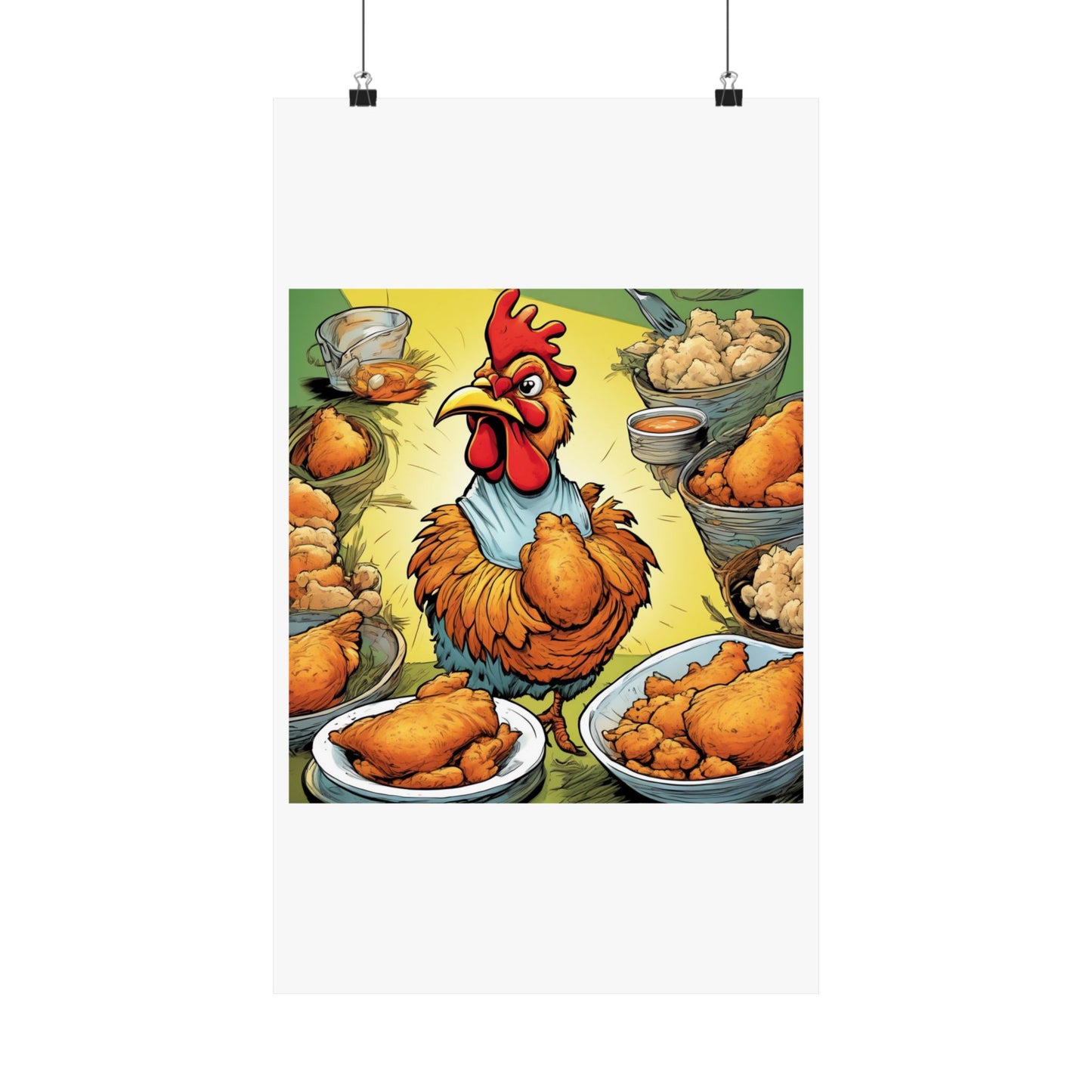 Funny Chicken Fried Food Comfort Food Art Poster