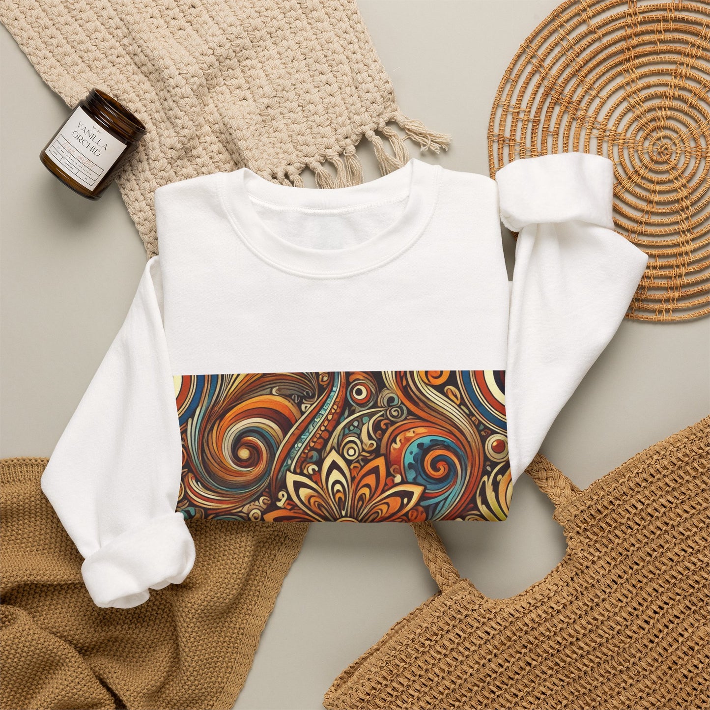 Ornate Abstract Floral Paisley Pattern Sweatshirt