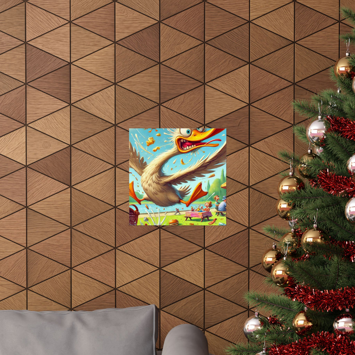 Chaotic Picnic Duck Funny Summer Wall Art Poster